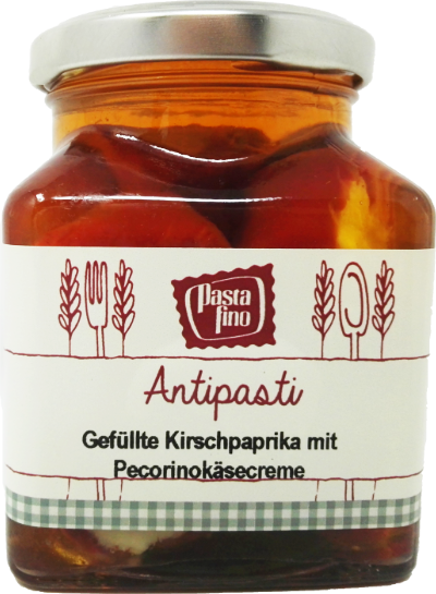 Antipasti Kirschpaprika gefüllt mit Pecorinocreme, 280g - Fridolfinger ...